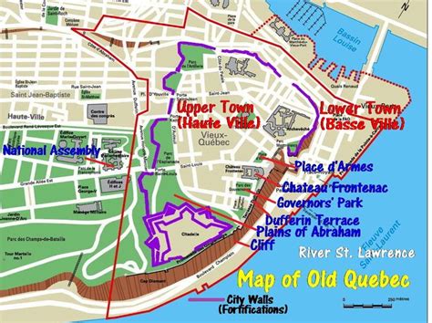 latitude quebec city|walking map of old quebec.
